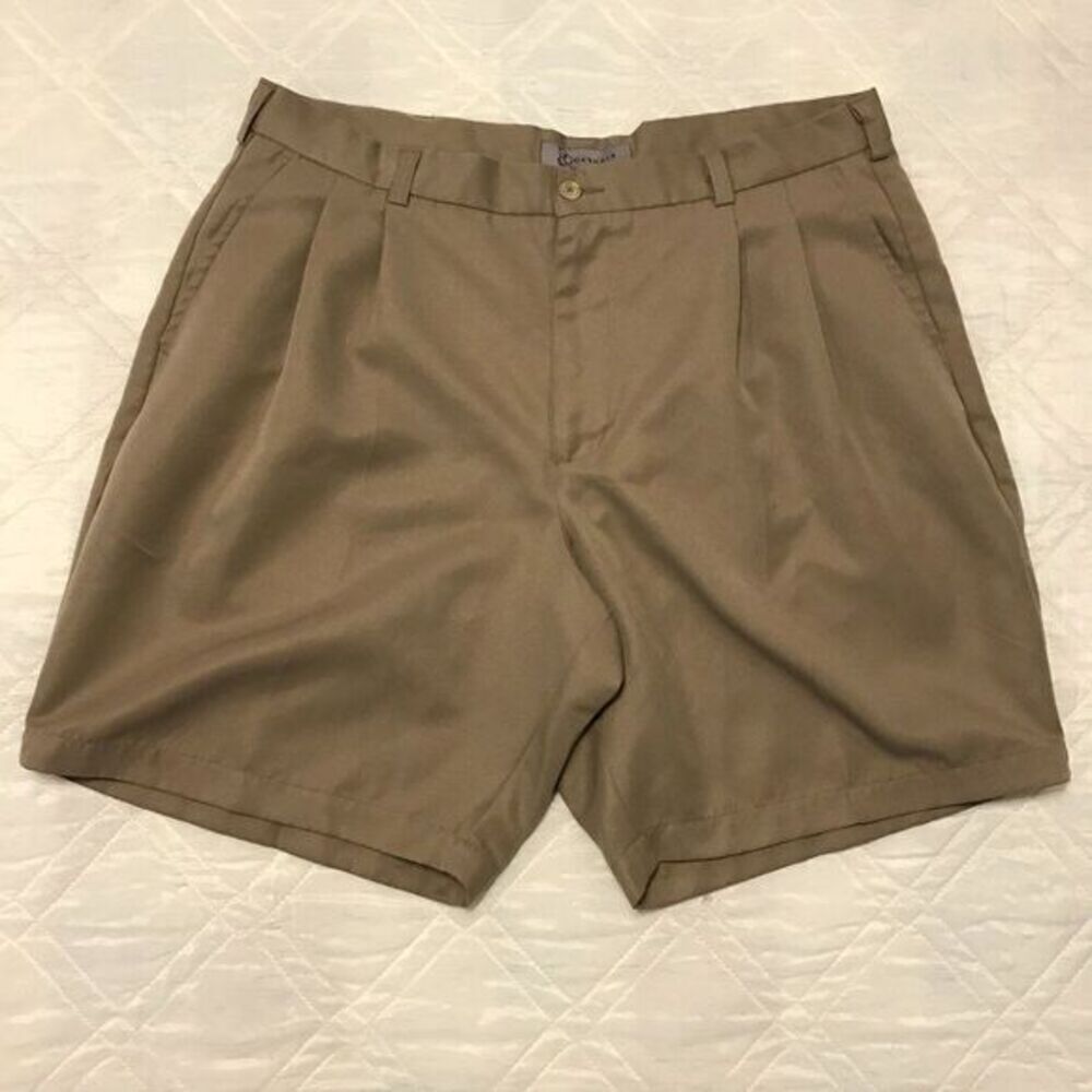 R&R Casuals brown‎ flat front shorts size 38